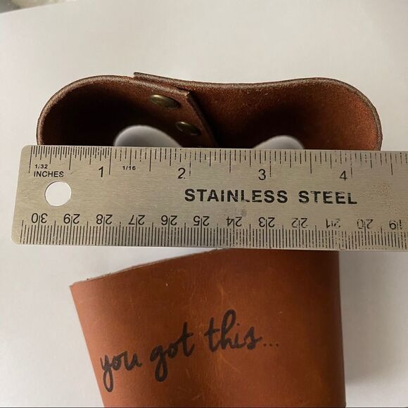 Leather coffee sleeve “you got this” - Picture 4 of 6